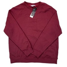 And Now This Mens Solid Fleece red Sweatshirt Size L