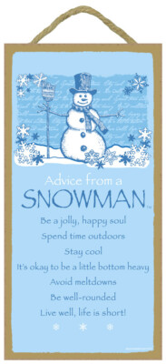 Advice from a Snowman Be a jolly happy soul Stay Cool Live well... 10x5 Sign E68