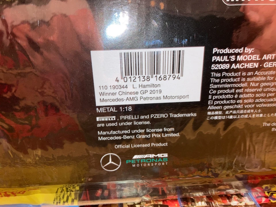 110190344 MINICHAMPS 1:18 MERCEDES PETRONAS HAMILTON CHINESE GP 2019 LIM.384 PCS - Immagine 4 di 4