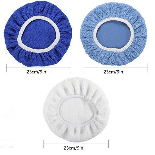 9 to 10 Inches 9Pcs Buffer Waxers Bonnet Set Polishing Pads Car Wax Cover Kit... - Bild 2 von 7