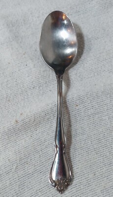 Oneida MONTCLAIR Stainless Table Soup Spoon Floral Tip Wm A Rogers Ltd Flatware 