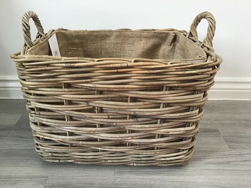 Rattan Log / Storage / Kindling Baskets, Excellent Quality, Hessian Lined - Picture 26 of 33