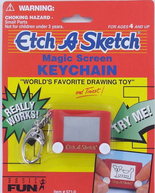 ETCH A SKETCH Keychain COLORS Camouflage Jelly Glitter Keyring Basic ...