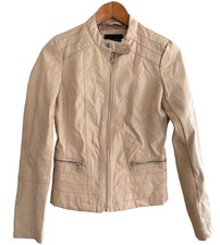 Therapy Womens Slim Fit Faux Leather Front Zipper Moto Biker Bomber Jacket S