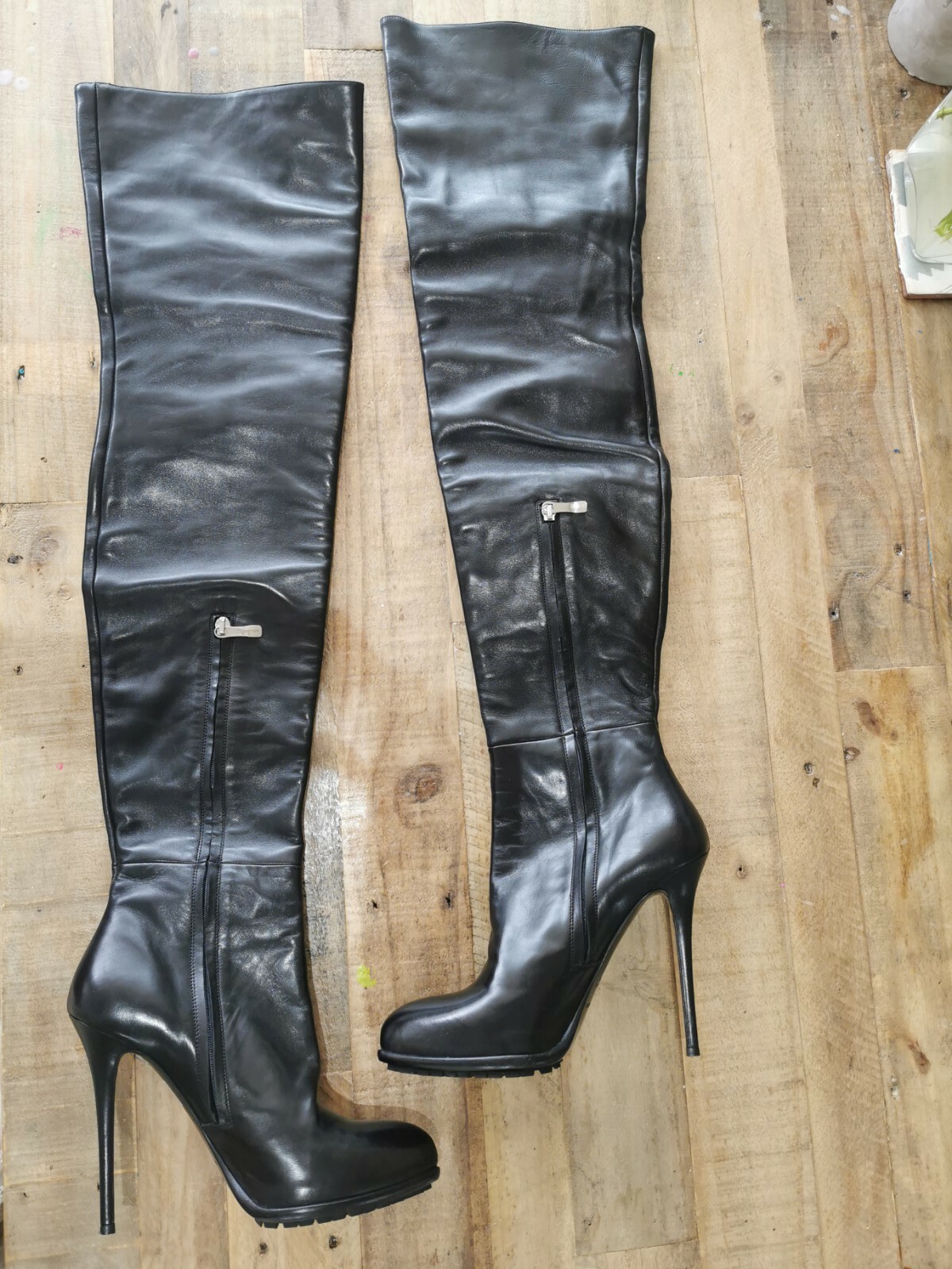 Gianmarco Lorenzi Nappa leather Over the Knee High Boots EU 38 rare piece image 3