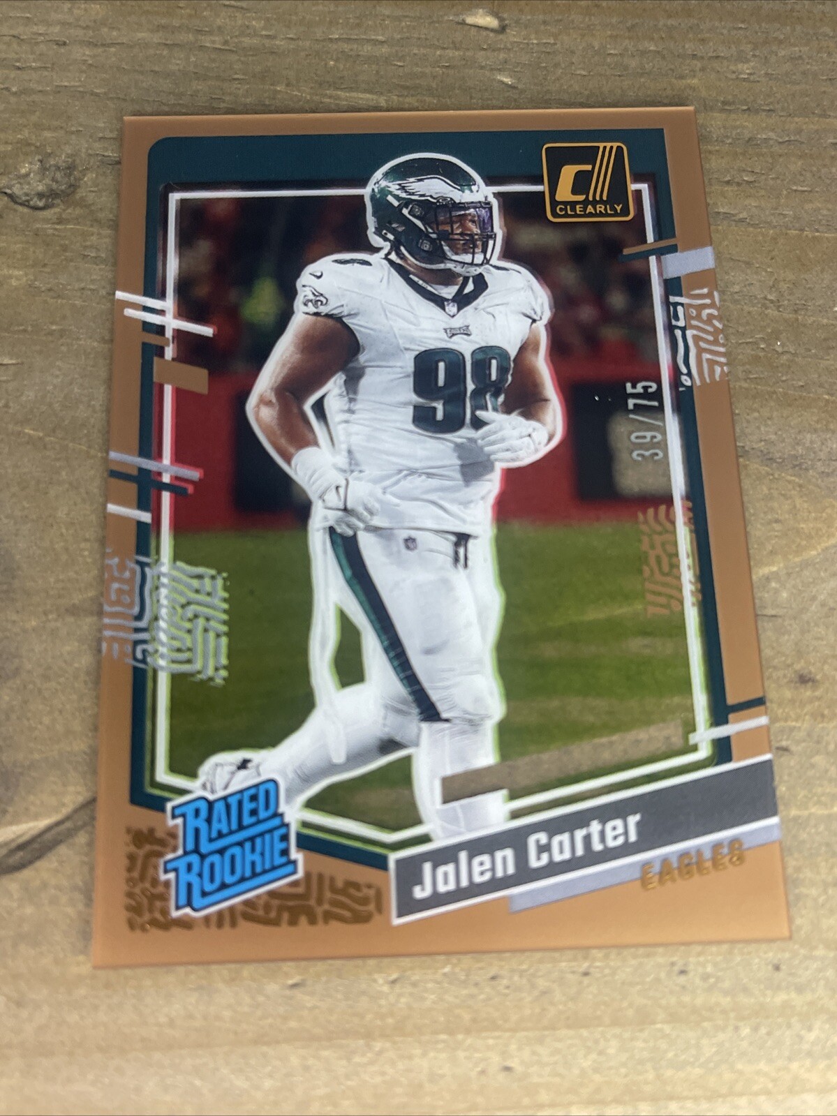 2023 Panini Clearly Donruss - Rated Rookie Orange #64 Jalen Carter /75 (RC)