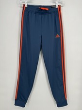 Adidas Pants Mens Small Blue Tricot 3 Stripe Jogger Tapered Multi Sport Track