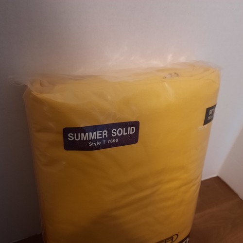 Vtg Yellow Sleater Vinyl Tablecloth 60" x 86" Oval Style T7890 Flannel back - Picture 4 of 6