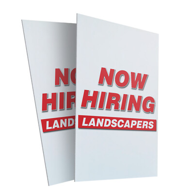 #ad Now Hiring Landscapers 24quot; x 36quot; 2 Pack Of Store Sign Plastic Or Decal $49.99