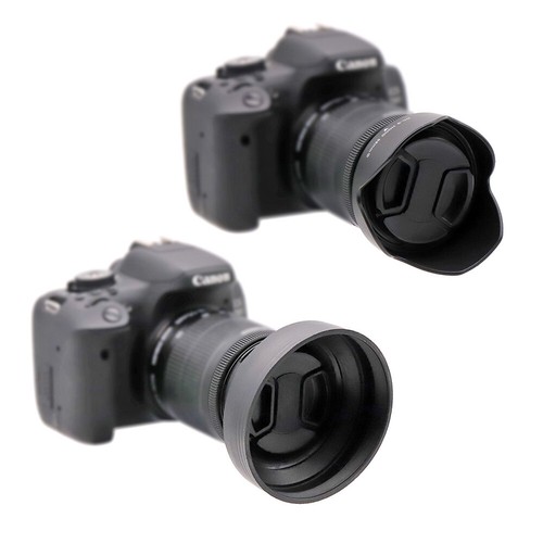 3X 49/55/58/67/72/77/82mm Collapsible Rubber Lens Hood +Petal Lens Hood+Lens Cap - Picture 3 of 13
