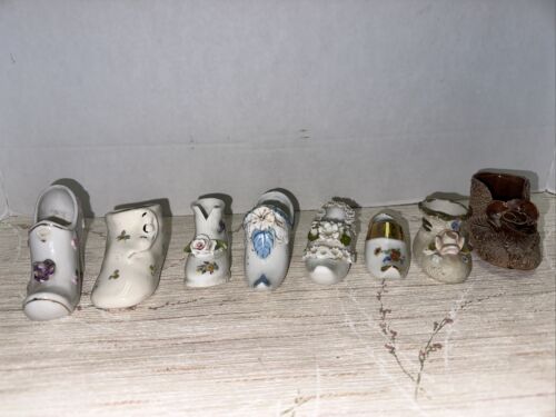 Vintage Miniature Porcelain Shoe High Heel Figurines Lot Of 8 C2 | eBay