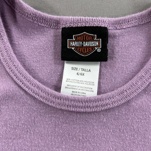 Harley Davidson Youth Girls Small Short Sleeve Shirt Purple 6/6x - Picture 3 of 6