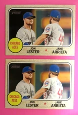 2 - 2017 Topps Heritage, Chicago Cubs "Chicago Aces" JON LESTER & JAKE ARRIETA