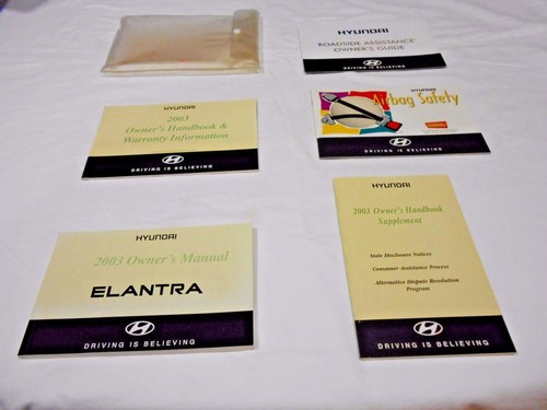 2003 HYUNDAI ELANTRA OWNER MANUAL 6/PC.SET&CLEAR PLASTIC HYUNDAI FACTORY CASE // - Picture 9 of 9