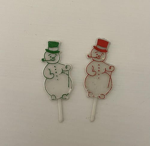 Vintage Christmas Cupcake Toppers Picks Cake Toppers Plastic Santa Lot of 47 - Picture 7 of 13