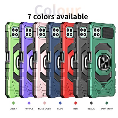 For TCL K24/T434D/T434W/K23 Magnetic Case Shockproof Ring Stand +Tempered Glass