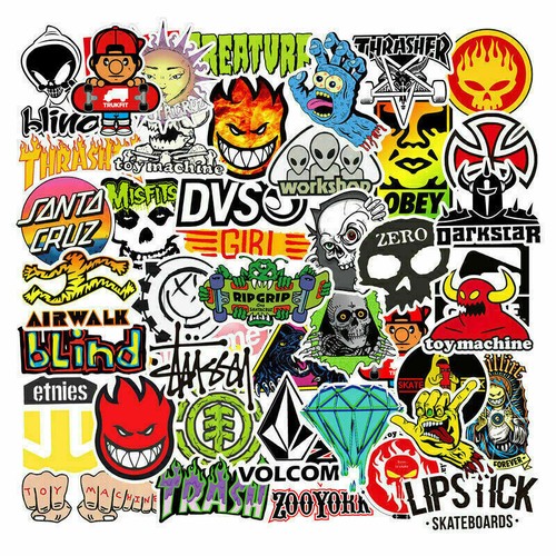 100 Skateboard Stickers Bomb Luggage Laptop Graffiti Tide Brand Decals Pack Lot - Picture 2 of 12