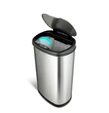 Nine Stars 13 Gallon Stainless Steel Motion Sensor Kitchen Trash Can with Lid