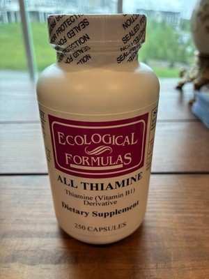 ECOLOGICAL FORMULAS ALL THIAMINE 250 CAPSULES FACTORY SEALED EXPIRES 6/27
