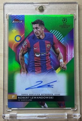 🔥Robert Lewandowski Auto /99 Neon Green Refractor 2023-24 Topps Finest SP CL