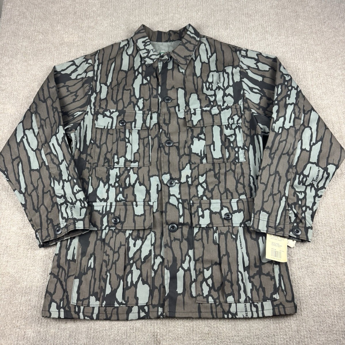 ジャケット・アウター 80s Saftbak Trebark Camo Hunting Jacket Vintage SafTbak Jacket Mens M Trebark Camo Shacket USA 80s 90s
