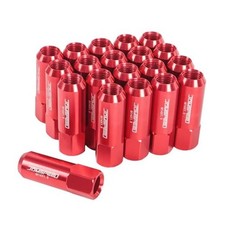 New Red 20pcs M14x1.5 60mm Extended Forged Aluminum Tuner Racing Lug Nut Red