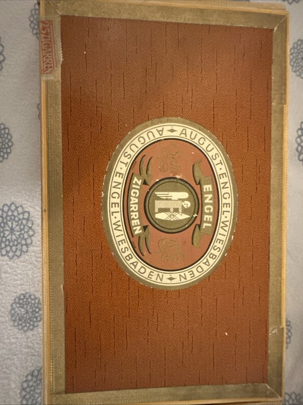 Vintage German Cigar Box. Wooden. Wiesbaden . Purchased In 1986 Before Wall Fell