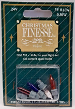Christmas Finesse 5 x Coloured inc Fuse Spare Christmas Fairy Light Bulbs 2v .3w