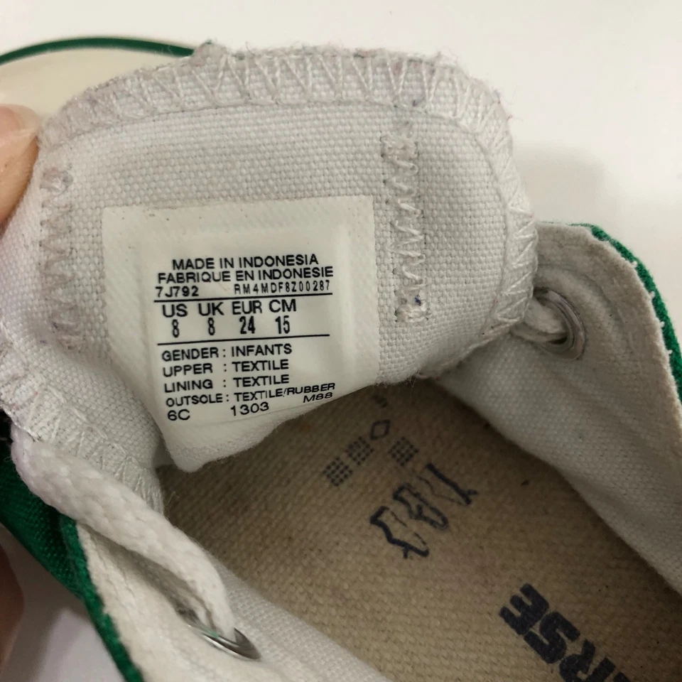 Zapatilla deportiva Converse All Star bebé niño pequeño caña baja infantil color verde talla 8 con cordones Foto 4 de 4