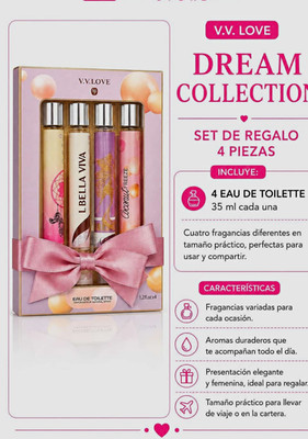 V.V.LOVE Dream Collection 4pc Travel Gift Set EDT Spray 35ml Each