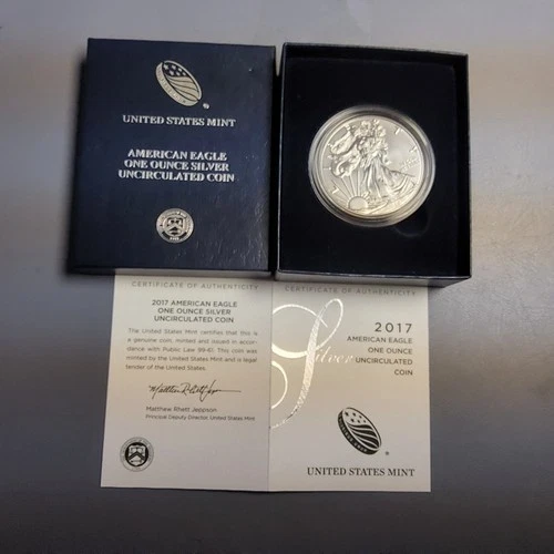 2017 - 1 Oz Silver American Eagle Coin U.S. Mint  UNCIRCULATED W/COA