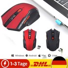 1/2PCS Funk Maus Gaming Kabellos Wireless Mouse Für PC Laptop Schwarz Rot USB