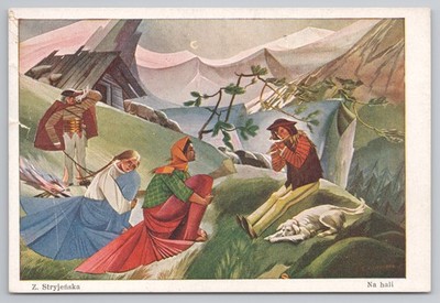 Zofia Stryjenska Na Hali Hirte & Mädchen Kunst Postkarte; Galeria Polska Krakau