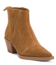NWD 398 Rag Bone Dart Pointed Toe Block Heel Ankle Boots Brown Suede 36/US 6