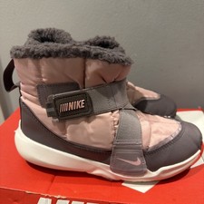 Nike Flex Advance Boots Youth Size 3Y Pink Gray Fleece Lined Winter DD0304-600