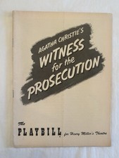 WITNESS FOR THE PROSECUTION playbill AGATHA CHRISTIE 1955 Gene Lyons
