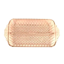 Vtg Anchor Hocking Hobnail Divided Relish Dish Scroll Handles 10" FREE SHIPPING