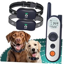 Wireless Dog Fence System for 2 Dogs - Up to 3500ft Adjustable Electric Blue