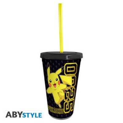 POKEMON - Tumbler with straw - 470ml - Pikachu Collage 