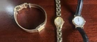Lot of 3 Vintage Seiko Ladies Watches - Gold Tone, Leather & Mesh Band