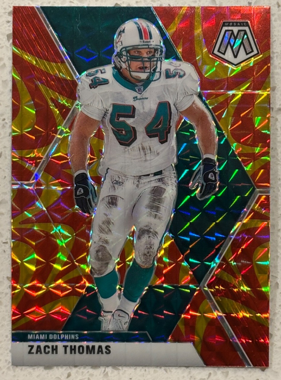 2020 Panini Mosaic #127 Zach Thomas Orange Reactive Miami Dolphins HOF