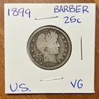 1899 Barber Silver Quarter 25 Cents