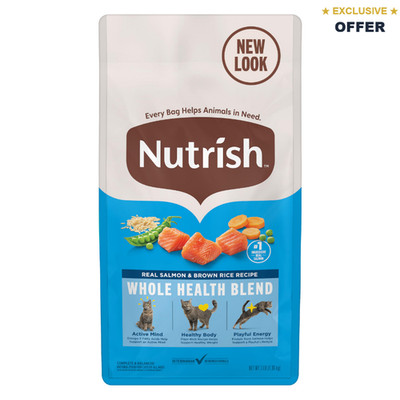 Nutrish Store Nutrish Dry Cat Food, Real Salmon & Brown Rice Recipe Whole Health