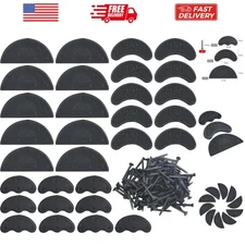 30PCS Heel Plates Black Heel Taps Rubber Tips Sole Heel Repair Pad Replacemen...