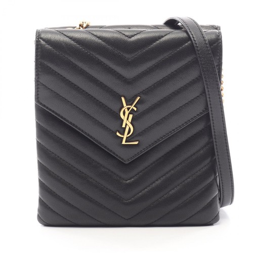SAINT LAURENT PARIS YSL logo Shoulder Bag 5672718 leather Black Used Women