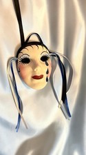Beautiful Vintage Mardi Gras Ceramic Mask Decor Signed by ArtistFancy Faces