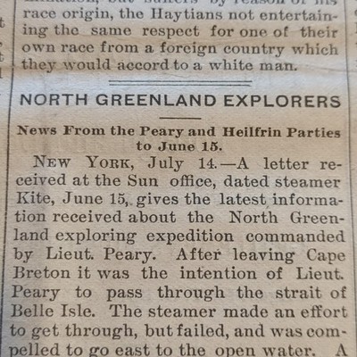 1891 Newspaper Page Navajo Indian Chief Captured, Peary Greenland Exploration ++