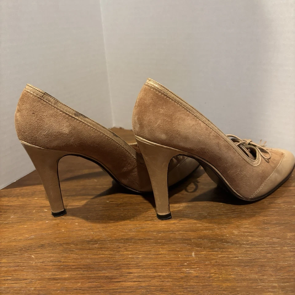 Tacones de gamuza y cuero vintage Stuart Weitzman para Joseph, talla 6,5 Foto 3 de 4