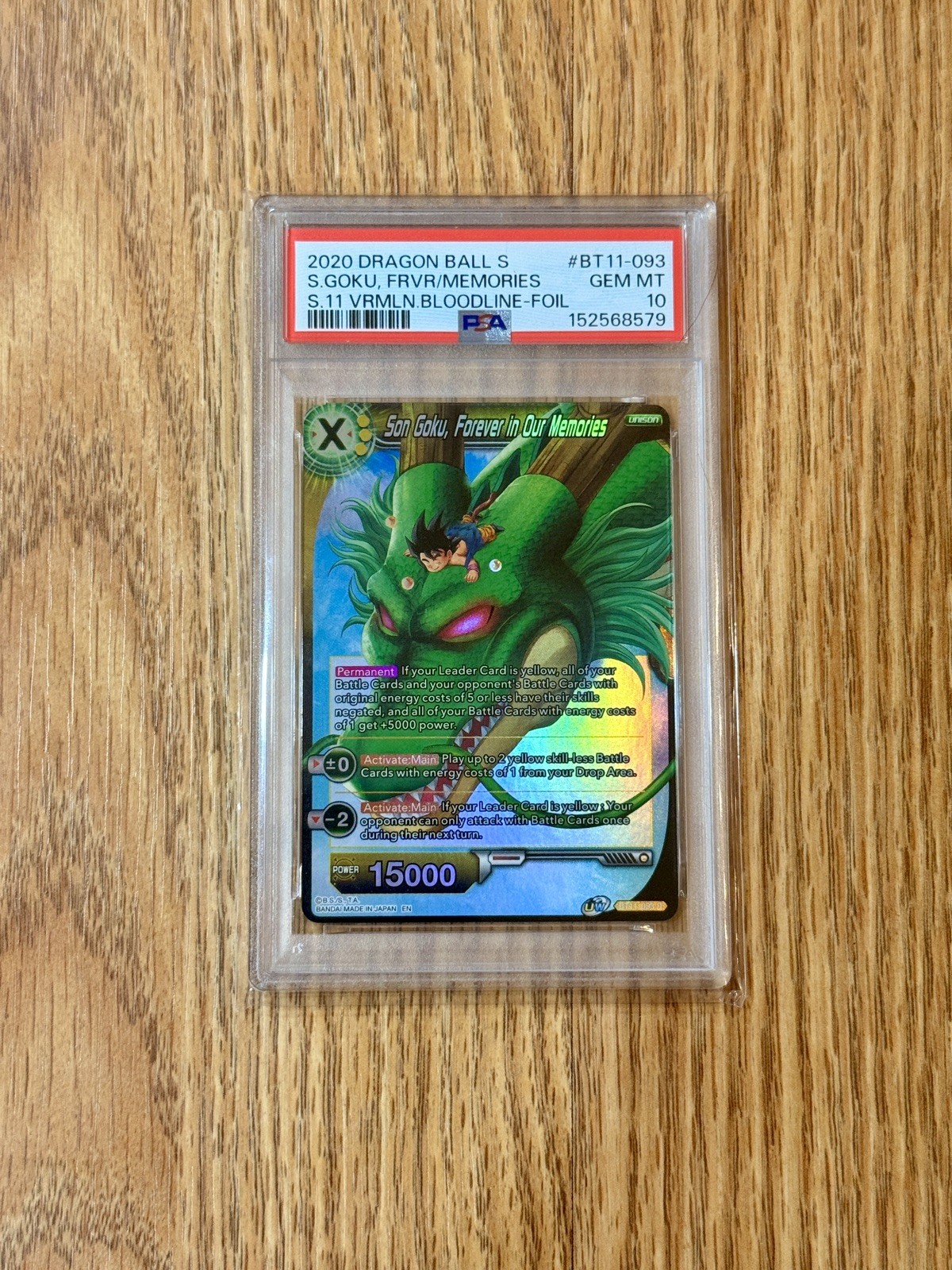 Dragon Ball BT11-093 Son Goku Forever in Our Memories FOIL 1ST EDITION PSA 10