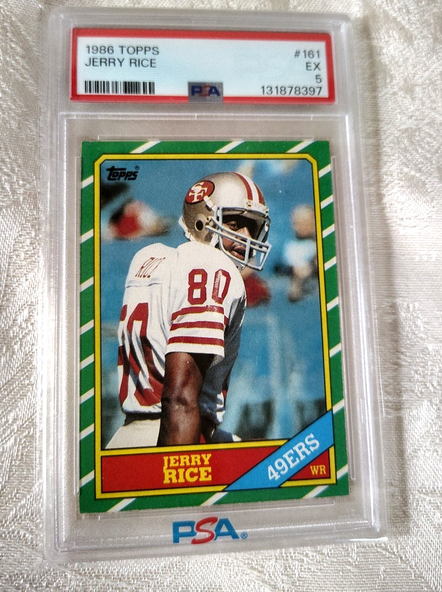 1986 Topps JERRY RICE Rookie #161 PSA 5